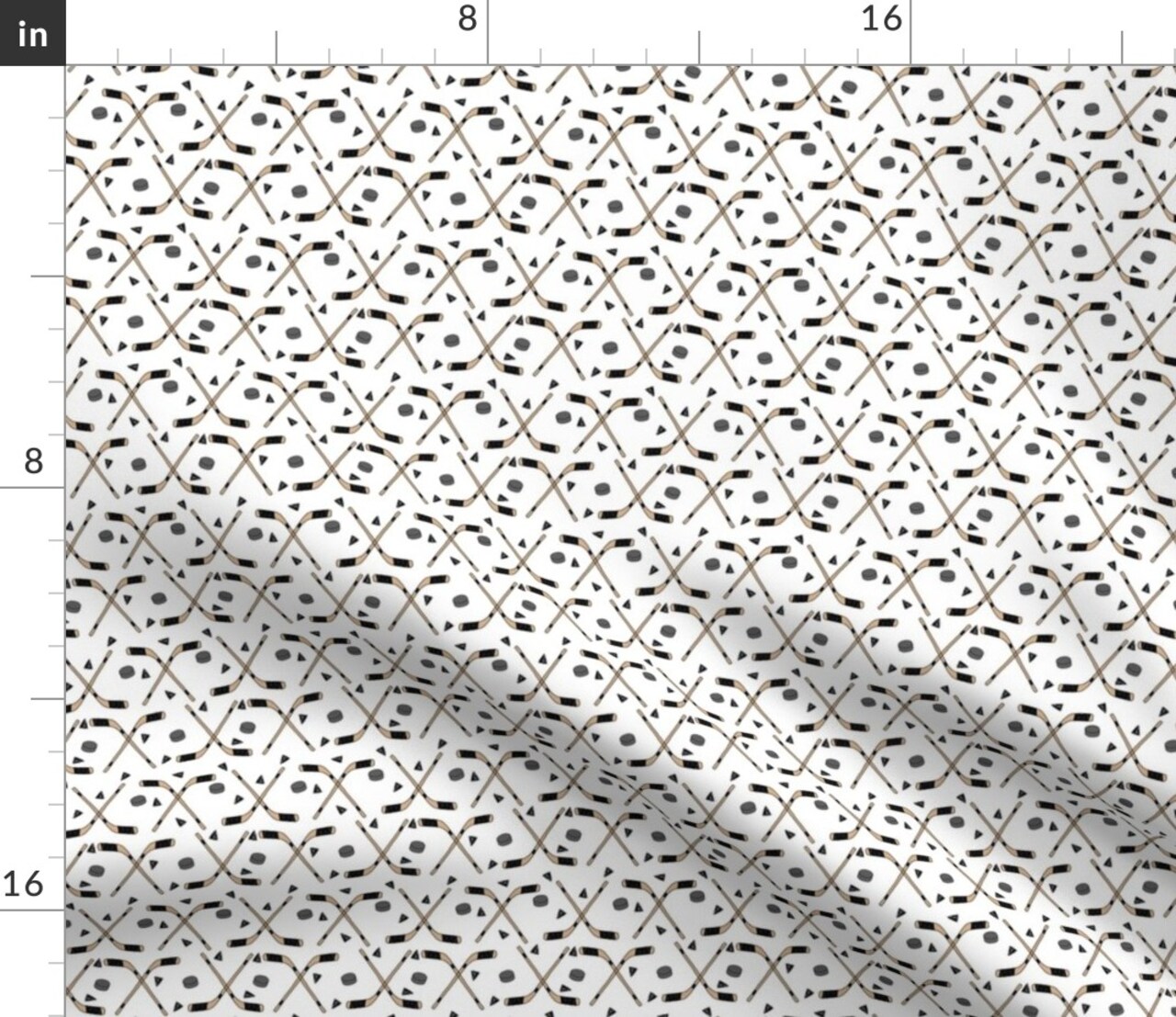 Hockey Sticks Ice Sports Sport Custom Printed Fabric by Spoonflower Various Fabrics by the Yard or Fat Quarter